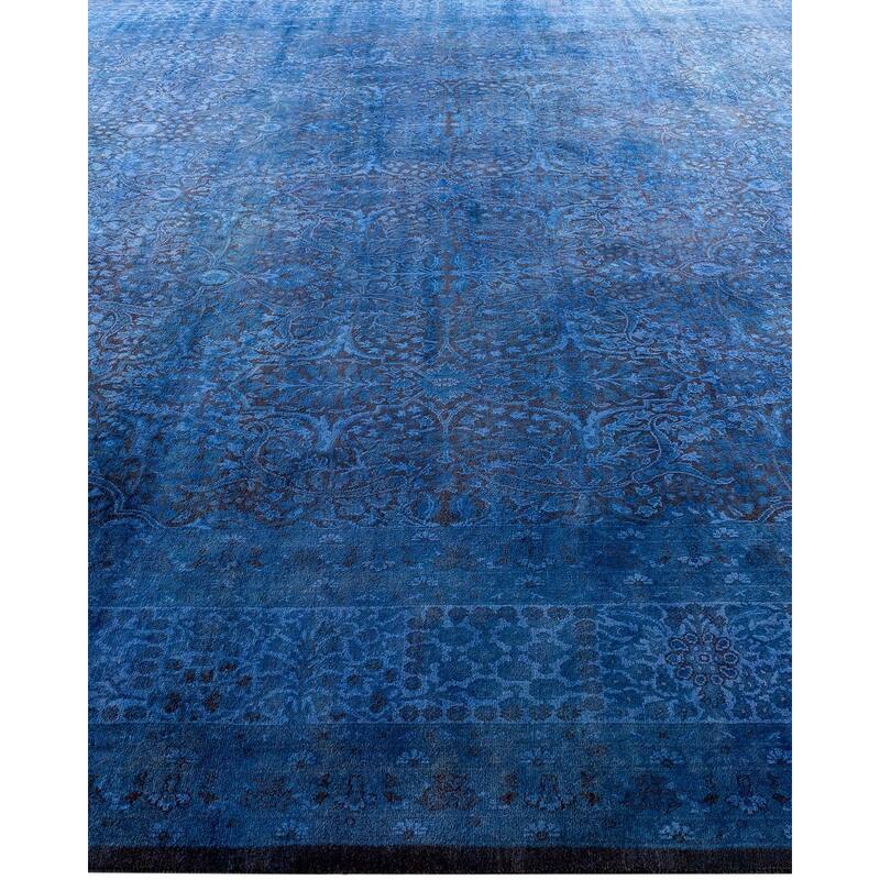 Fine Vibrance One-of-a-Kind Hand-Knotted Area Rug - Blue, 9' 1" x 11' 9" - 9' 1" x 11' 9"