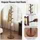 preview thumbnail 39 of 140, Tree-branch Rubberwood Freestanding Coat Rack with Hooks