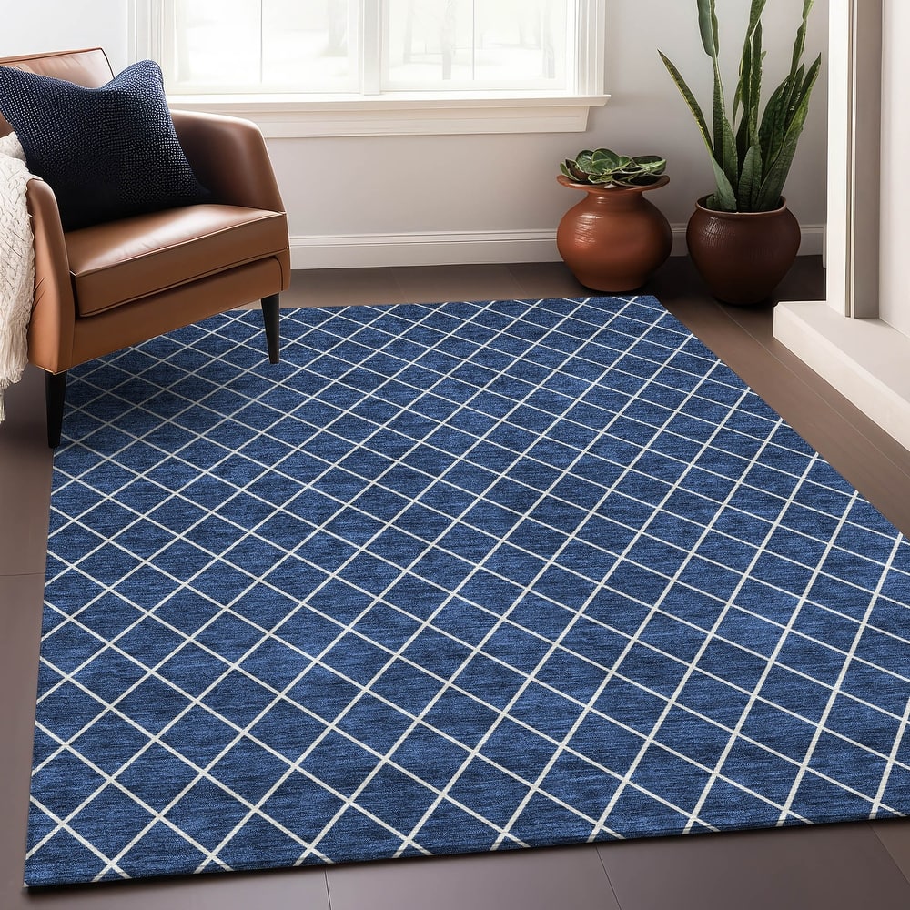 Premium Washable Super Soft Diamond Trellis Mayfield Rug