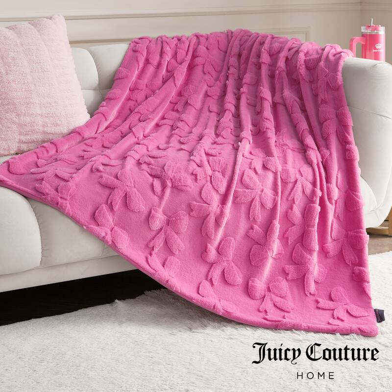 Juicy Couture 3D Faux Fur Throw Blanket