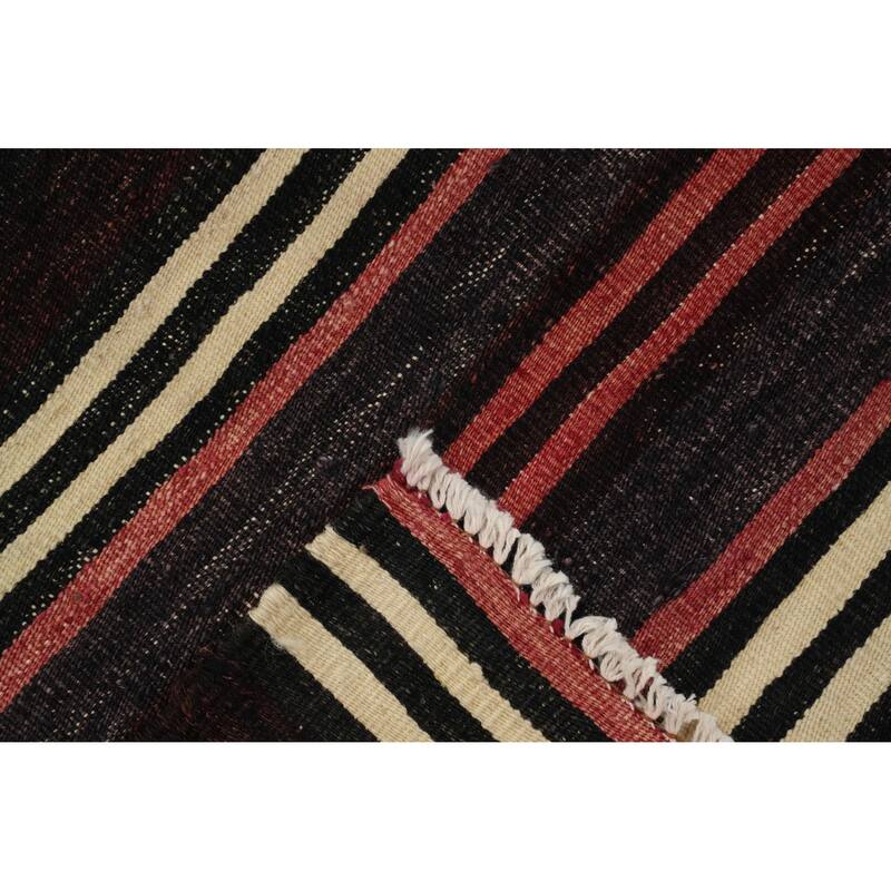 Hand Woven Oriental 100% Wool Carpet Southwestern Geometric Multi-Colored Kilim Area Rug - 9' 4'' X 5' 3''