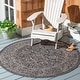 preview thumbnail 41 of 180, SAFAVIEH Courtyard Aquata Indoor/ Outdoor Waterproof Patio Backyard Rug 4' Round - Black/Ivory