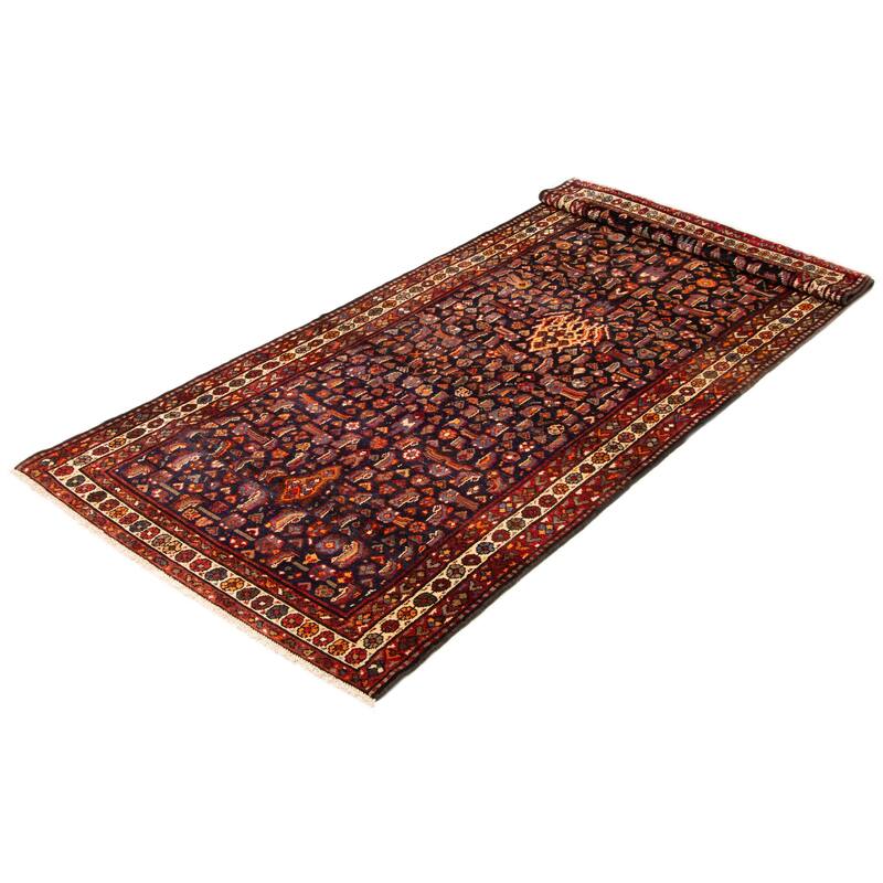 ECARPETGALLERY Hand-knotted Andelz Navy Wool Rug - 4'4 x 10'0