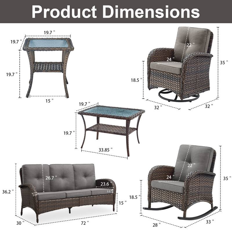 Gymojoy Outdoor Wicker Patio Furniture Sofa & Chair Set - Luxurious Comfort, Weather-Resistant