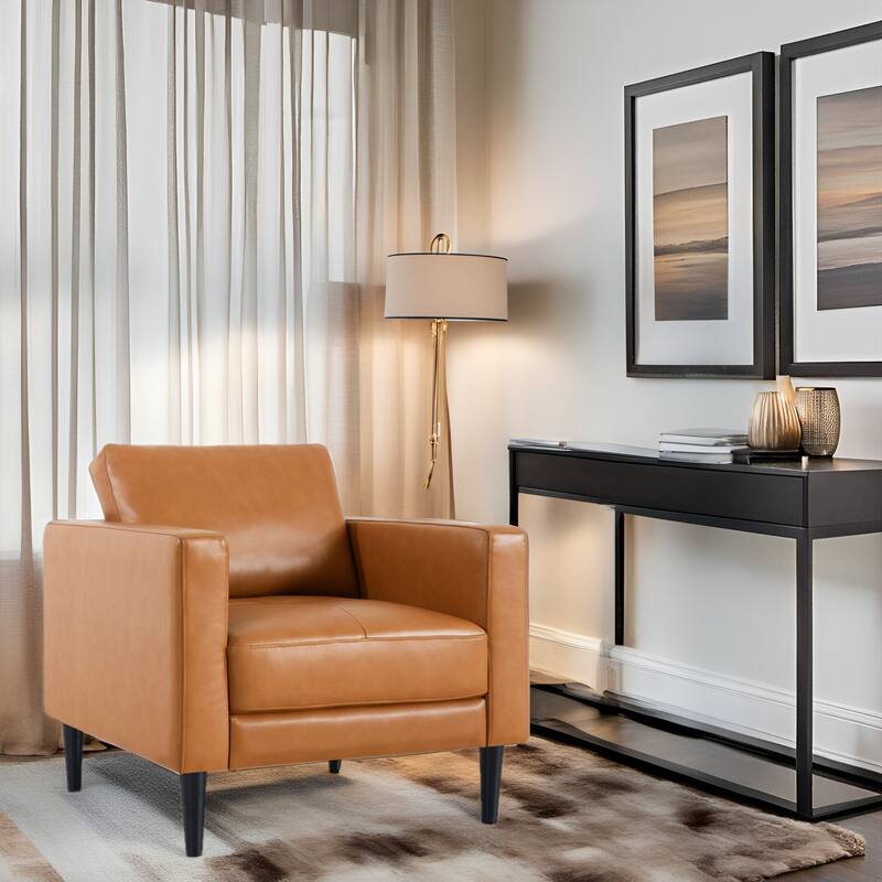 Premium Cowhide Leather Chair With High Density Cushions and Large Seating Space