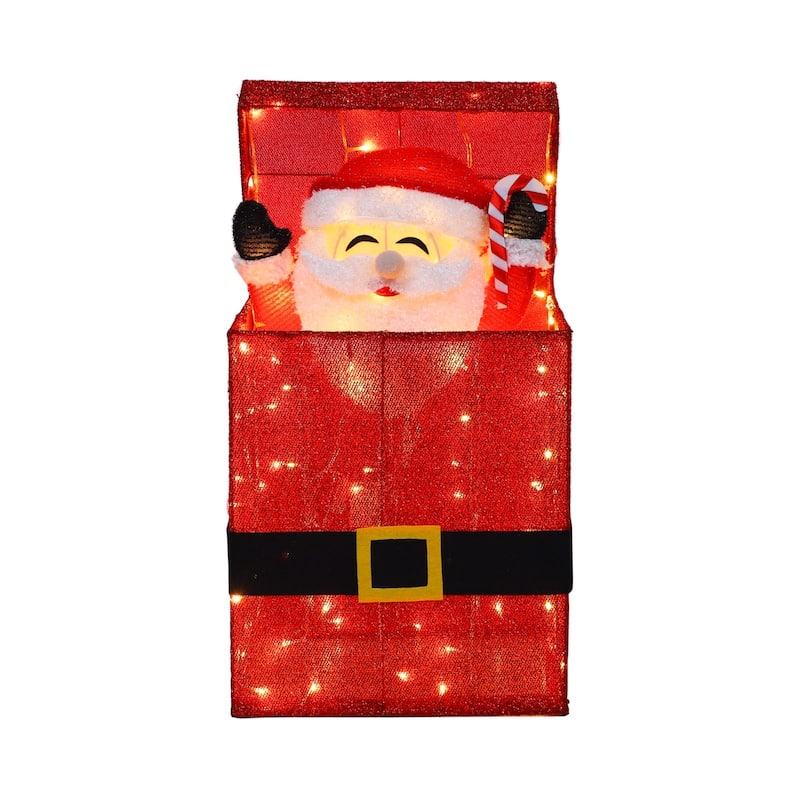 VEIKOUS 3D Pre-Lit Animated Santa Claus Sign, Lighted Holiday Display with 100 LED Lights, Outdoor/Indoor Christmas Decoration - Santa - overstock.com/bedbathandbeyond.com - RED - Christmas Decoration Stakes