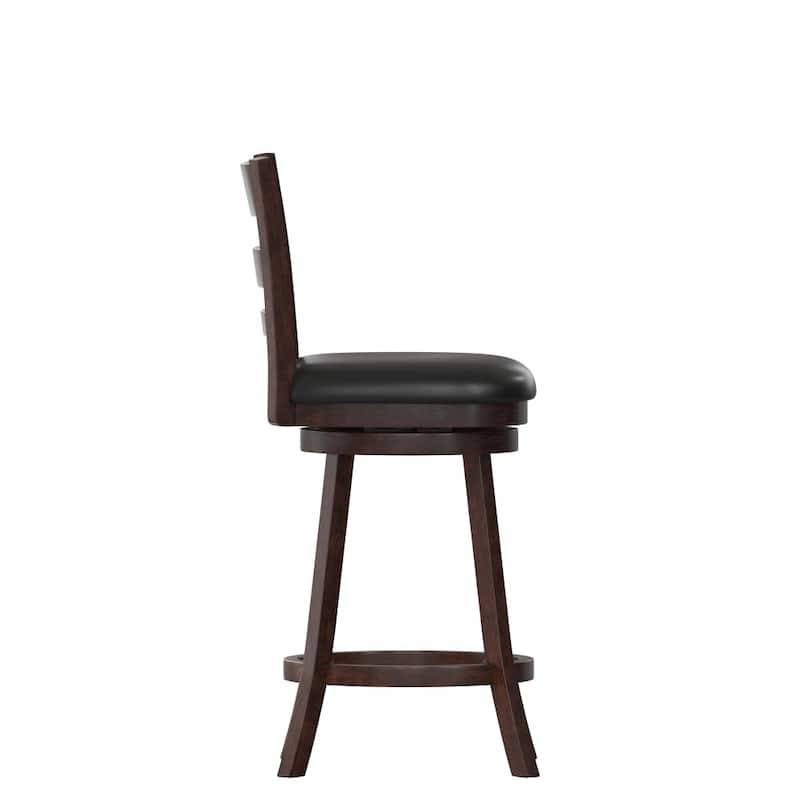 Upholstered Commercial Wooden Swivel Counter Stool