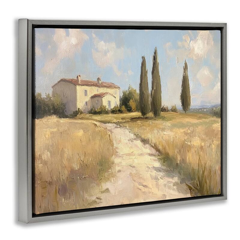 Stupell Country Villa Path Framed Floater Canvas Wall Art Design By Petal Prints Design