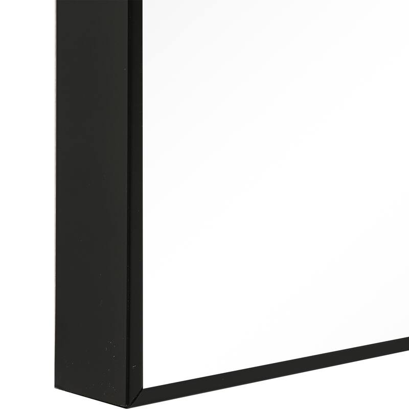 Rectangular Shape Thin Polystyrene Frame Long Mirror, Black