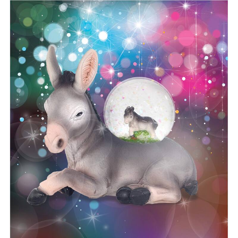 CoTa Global Donkey Beautiful Pink Sparkle Snow Globe Decor - 45 mm