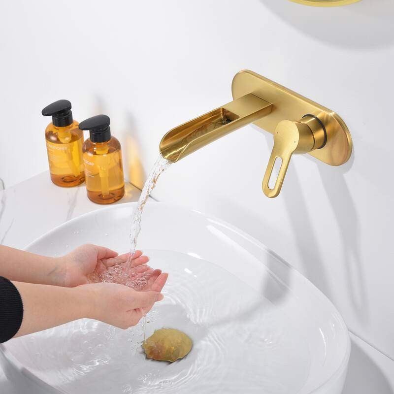 Luxier Vivid Fall 1-Handle Wall Mounted Bathroom Faucet with Valve