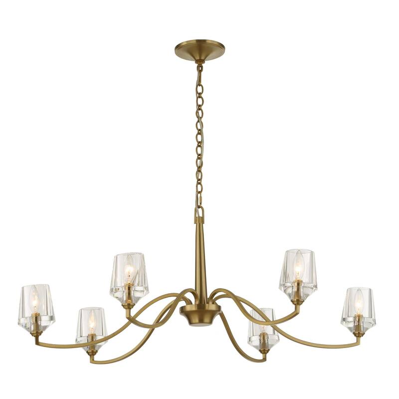 Uttermost Barcelona 6 Light Brass Chandelier - 40.25"W x 40.25"D x 15.5"H
