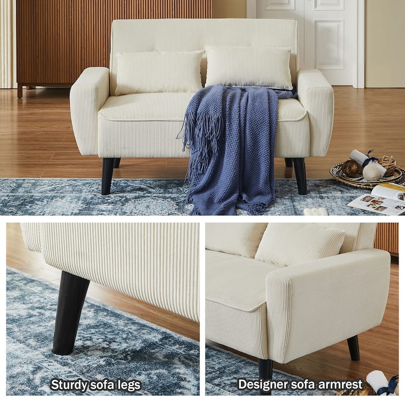 3-Piece Living Room Sectional Sofa Set with Loveseat and Ottoman