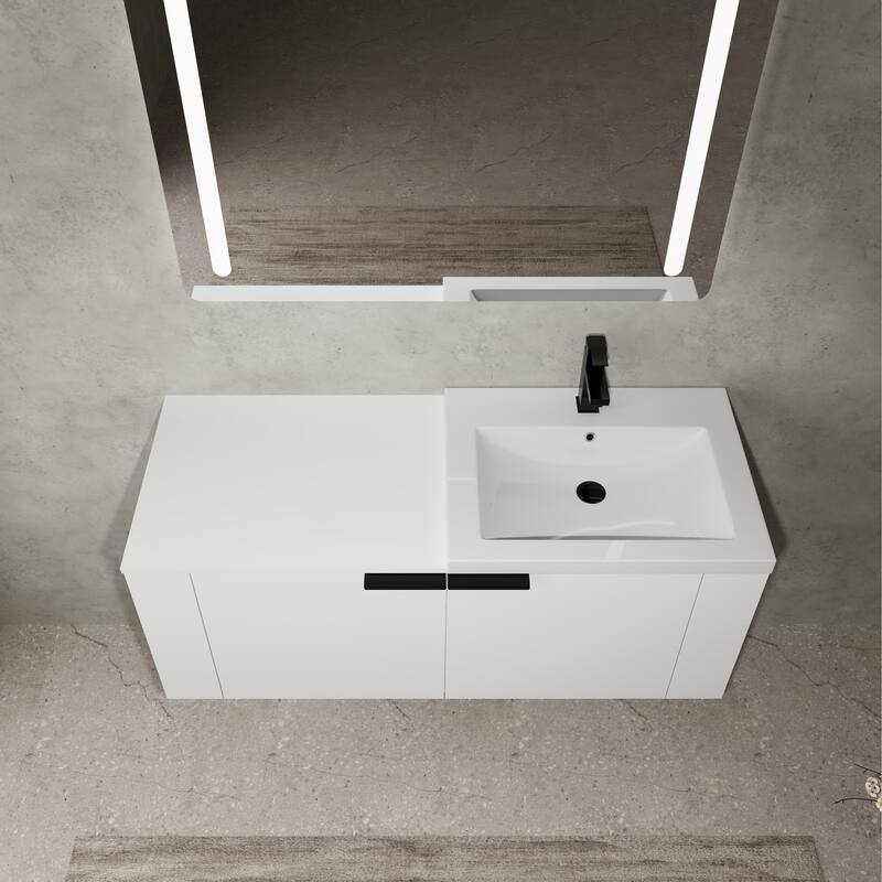 48" Oak Bathroom Vanity Sink Cabinet Set with Soft-Close Doors, Modern Bathroom Storage Solution