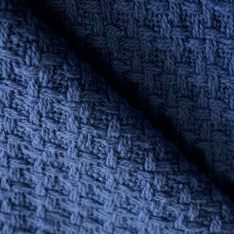 Sweet Home Collection Cotton Basket Weave Textured Blanket