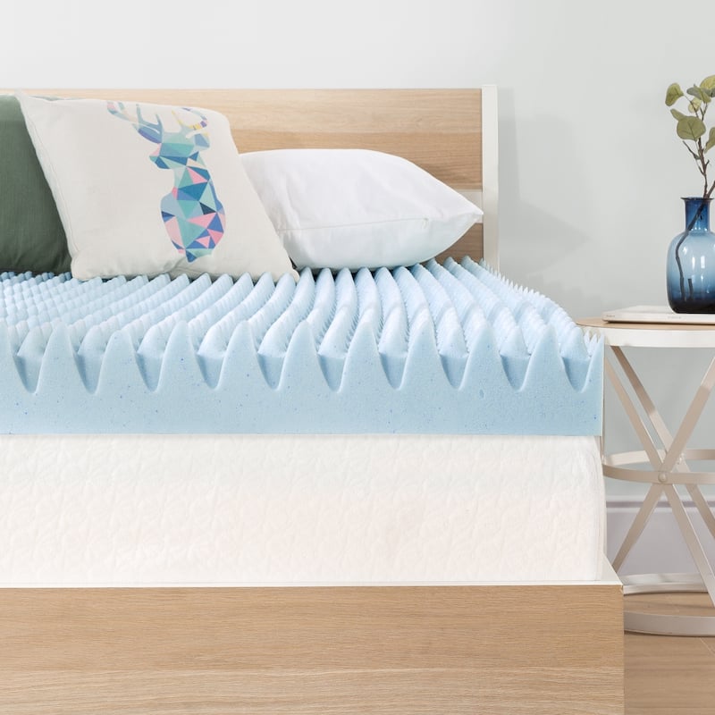 4 Inch Gel Egg Crate Memory Foam Bed Topper - Crown Comfort