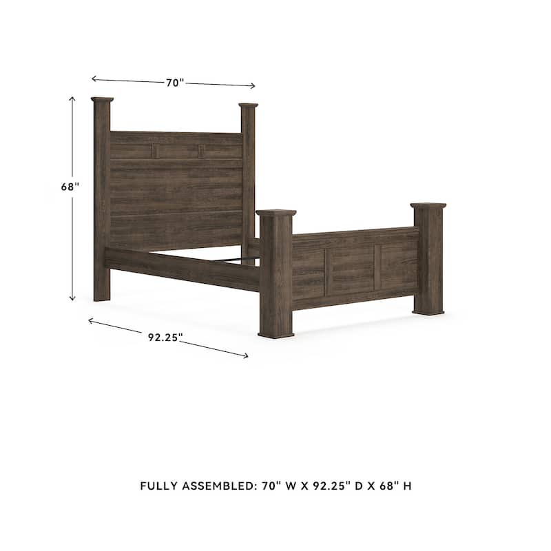 Juararo Dark Brown Poster Bed