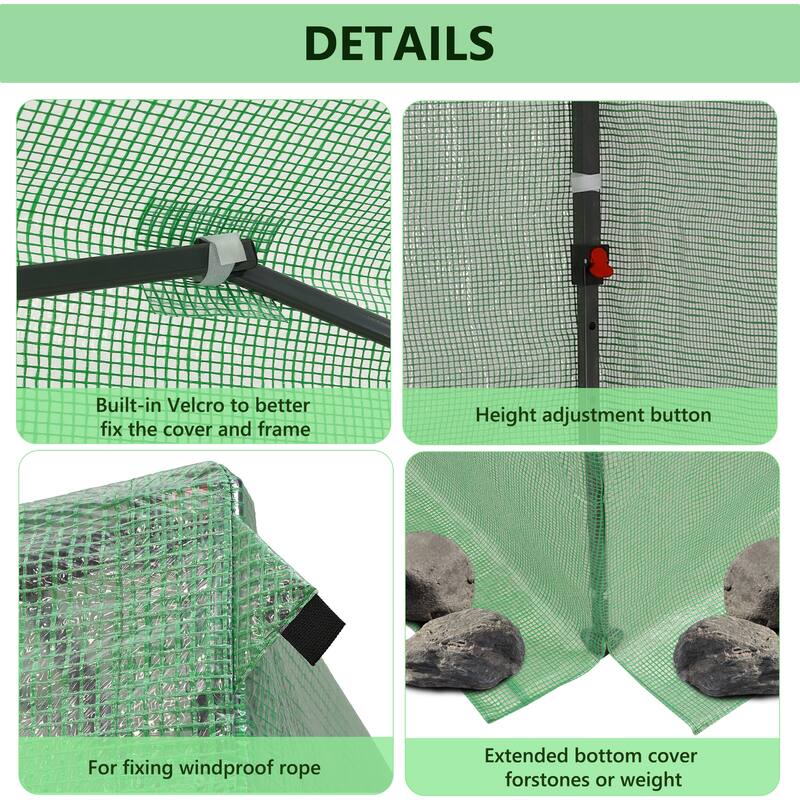 Ainfox 10X10FT Instant Pop-up Greenhouse, Walk-in Plant Gardening Green House