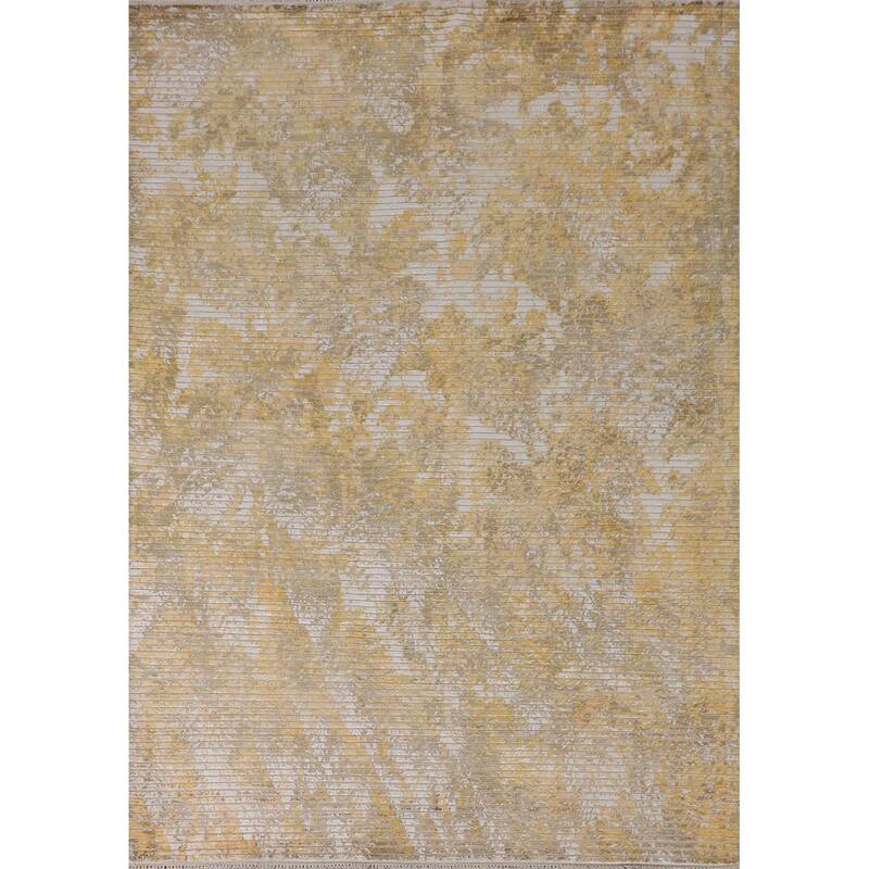 All-Over Abstract Oriental Area Rug Hand-Knotted Wool Carpet - 5'7" x 7'8"