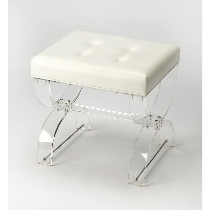 Handmade Butler Morena Acrylic Vanity Stool (Taiwan) - White