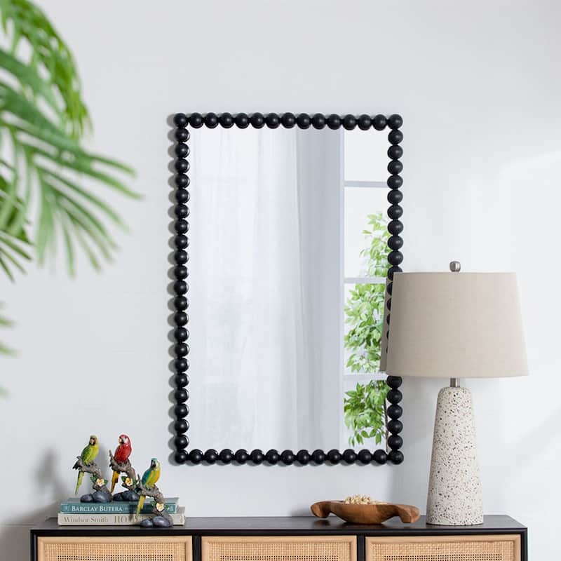 Mirror with Metal Beaded Frame