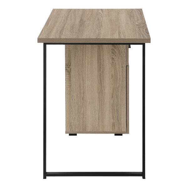 48 Computer Desk Maple 48 Inch Dark Taupe Computer Desk with Reversible Storage and Black U ...