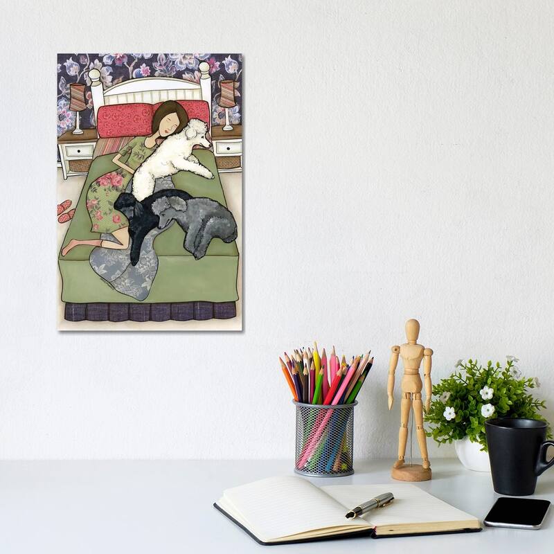 iCanvas "Napping Poodles" by Jamie Morath Canvas Print - 12x8x0.75