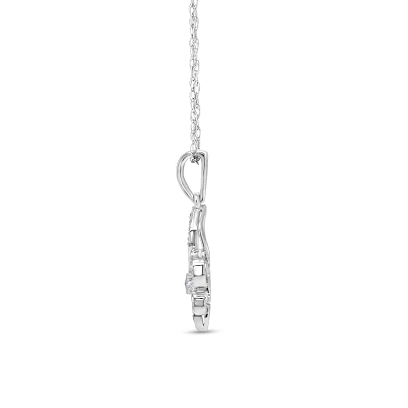 1/10 Cttw Natural Diamond Sterling Silver Pendant