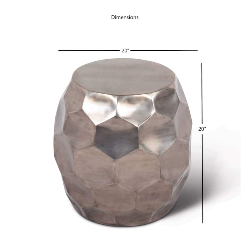 Steve Silver Sirsi Nickel-finished Round Side Table