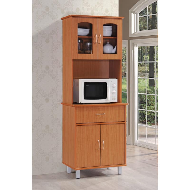 78" Red Rectangular Top and Bottom Enclosed Kitchen Cabinet
