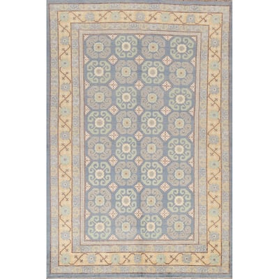 Vegetable Dye Geometric Khotan Home Decor Area Rug Wool Hand-knotted - 5'8" x 8'7"