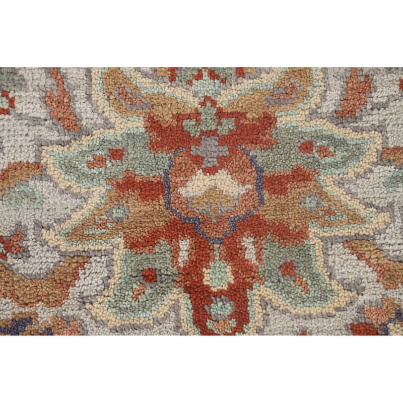 Heriz-Serapi Oriental Octagon Rug Hand-Knotted Wool Carpet - 6'0" x 6'0"
