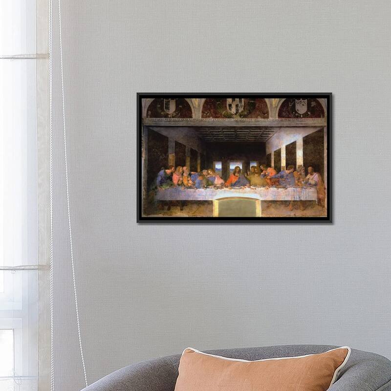 iCanvas "The Last Supper, 1495-1498" by Leonardo da Vinci Framed Canvas Print