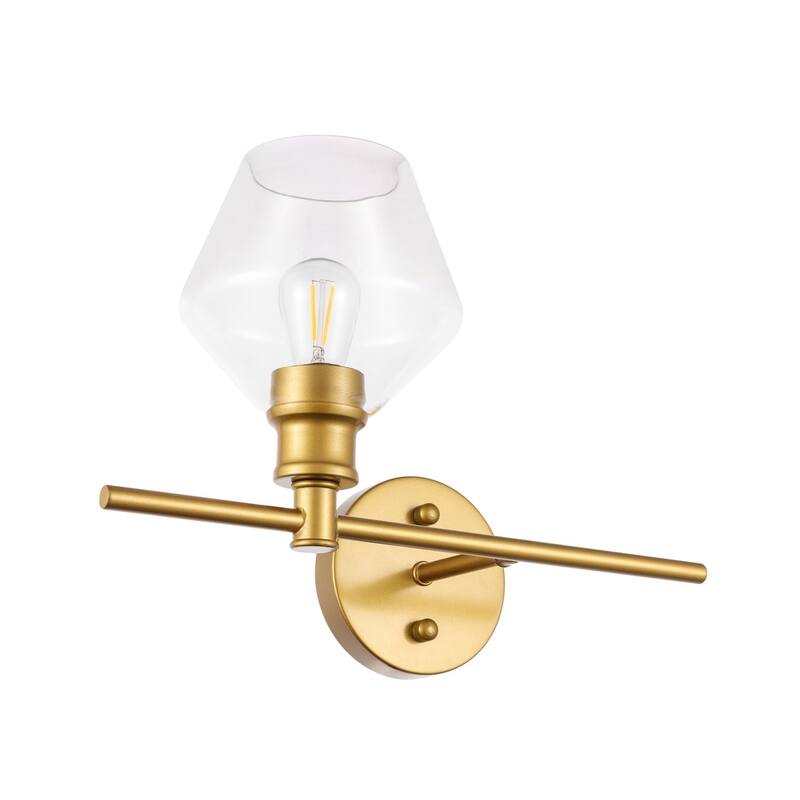 Gerald 1-Light Glass Right Wall sconce - 14.7/10.2 - 14.7/10.2