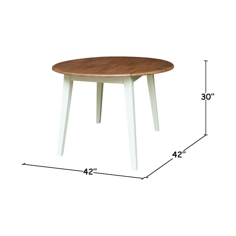 42 in. Solid Wood Round Dual Drop Leaf Table