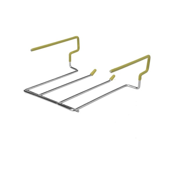 Bars 304 Stainless Steel 2 Rows Wine Glass Hanger Rack 18.5cm x 13cm x 8.6cm - Silver