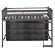 preview thumbnail 9 of 10, Space Saving Loft Gray Twin Bed Multi-functional Storage Loft Bed with Ladder, Large Wall Storage Shelves Frame Underneath