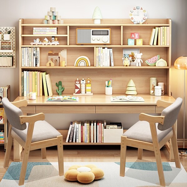 Kids Desk and Chair Set Child s Study Table with Drawers and Storage Shelf Simple Home Writing Table On Sale Bed Bath Beyond 41106091