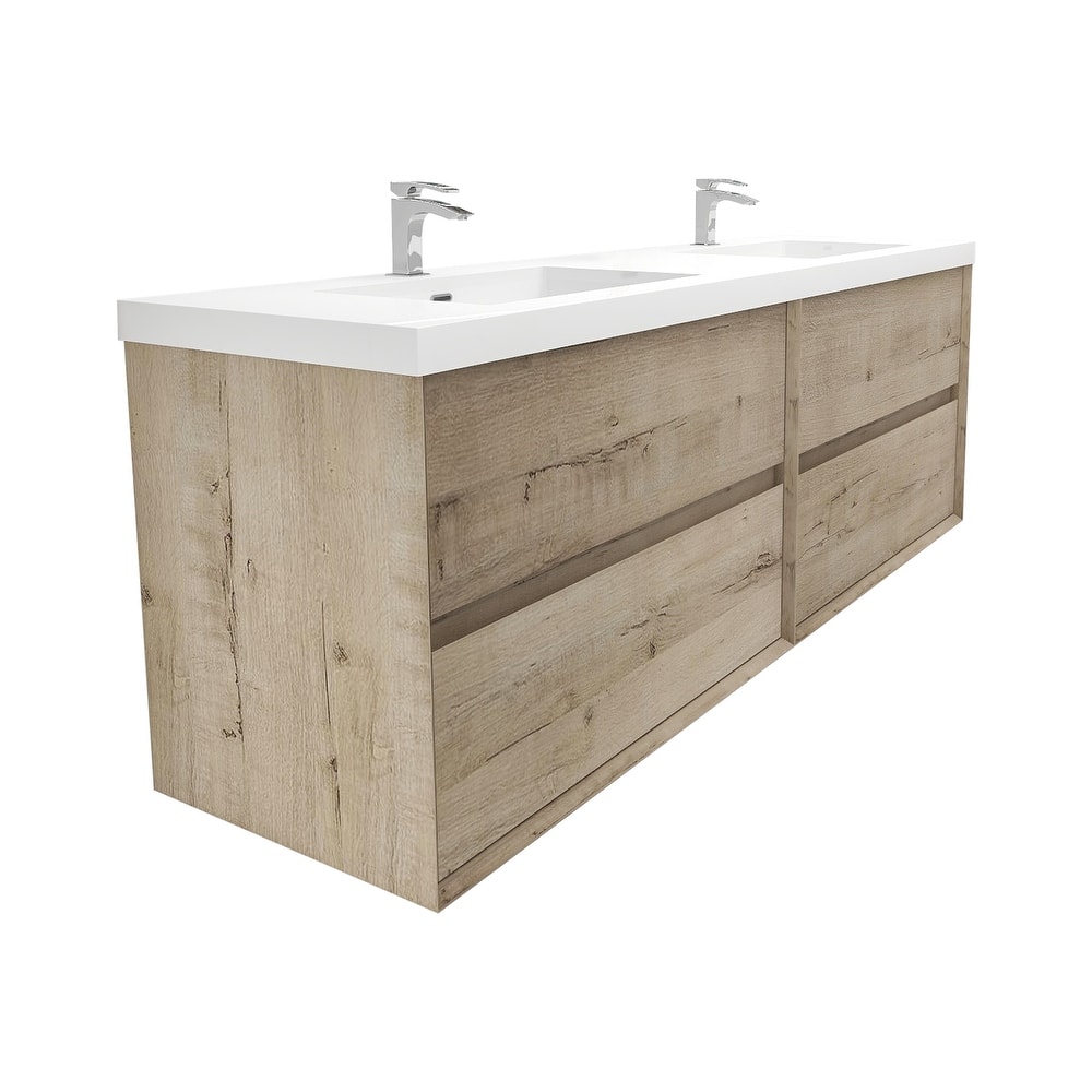 Selina 72" Wall Mounted Vanity with Double Sink - 72