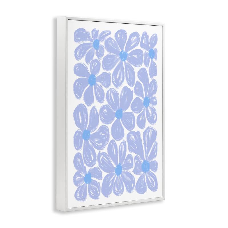 Stupell Blue Blooms Patterned Framed Giclee Art Design By Martina Pavlova