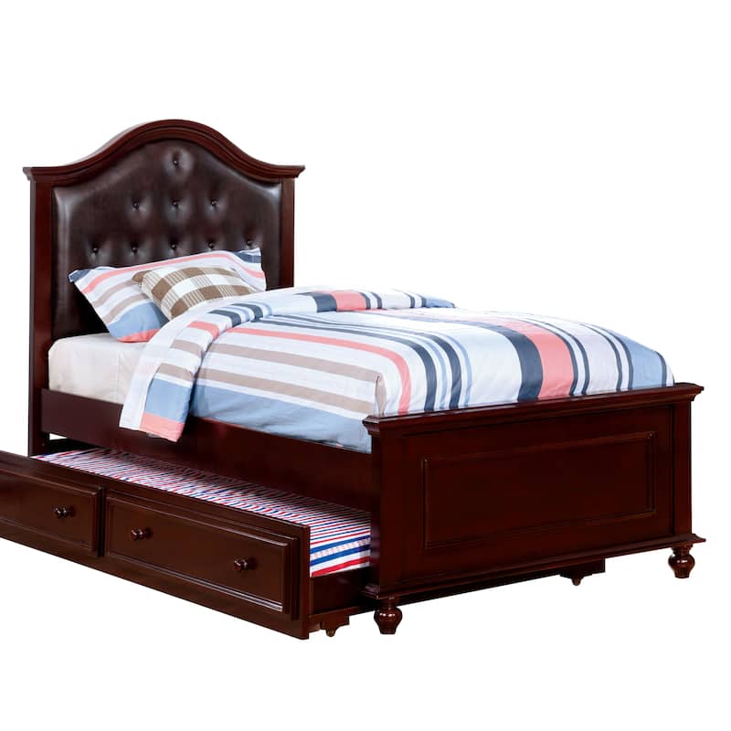 Dole Traditional Solid Wood Button Tufted Kid Platform Bed by Furniture of America