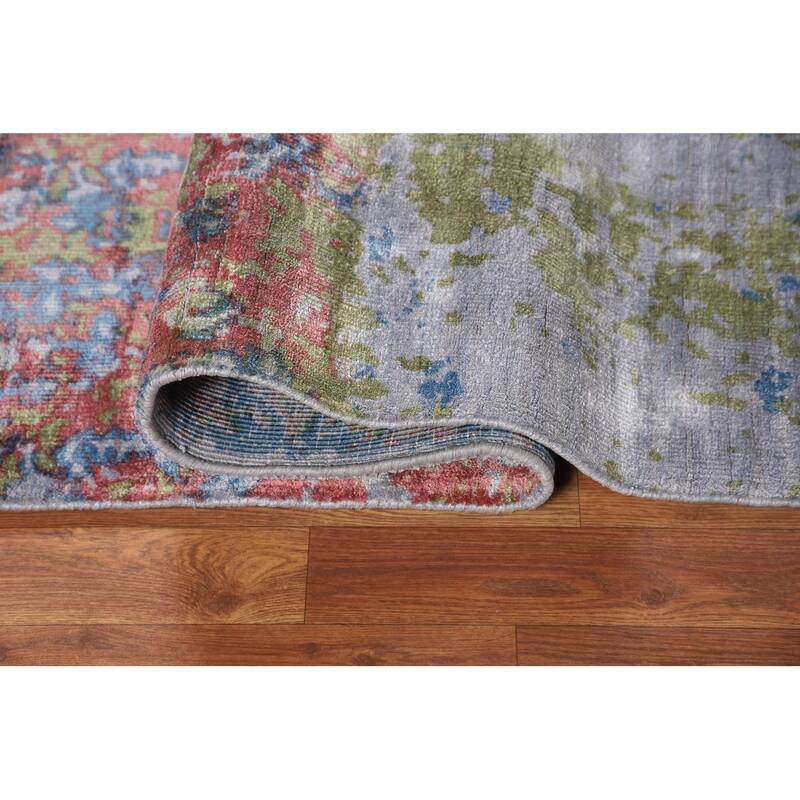 Contemporary Abstract Area Rug Handmade Oriental Wool Carpet - 6'0" X 7'9"