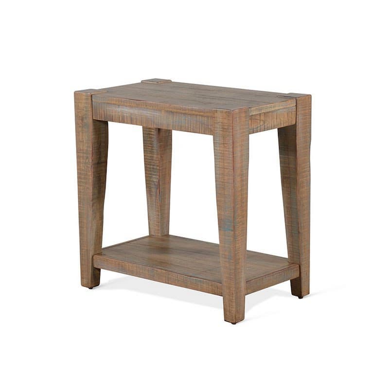 Lilly Accent Chairside Table, Light Brown Wood, Rectangular 25 Inch