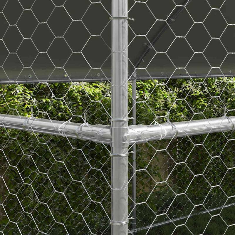 vidaXL Dog Kennel 2 pcs Silver Steel