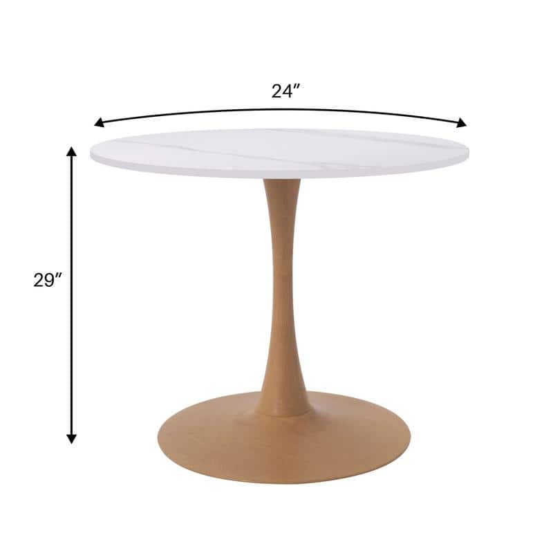 Bristol Modern 31" Round Sintered Stone Dining Table with Pedestal Base - Minimalist Scratch-Resistant Kitchen Table