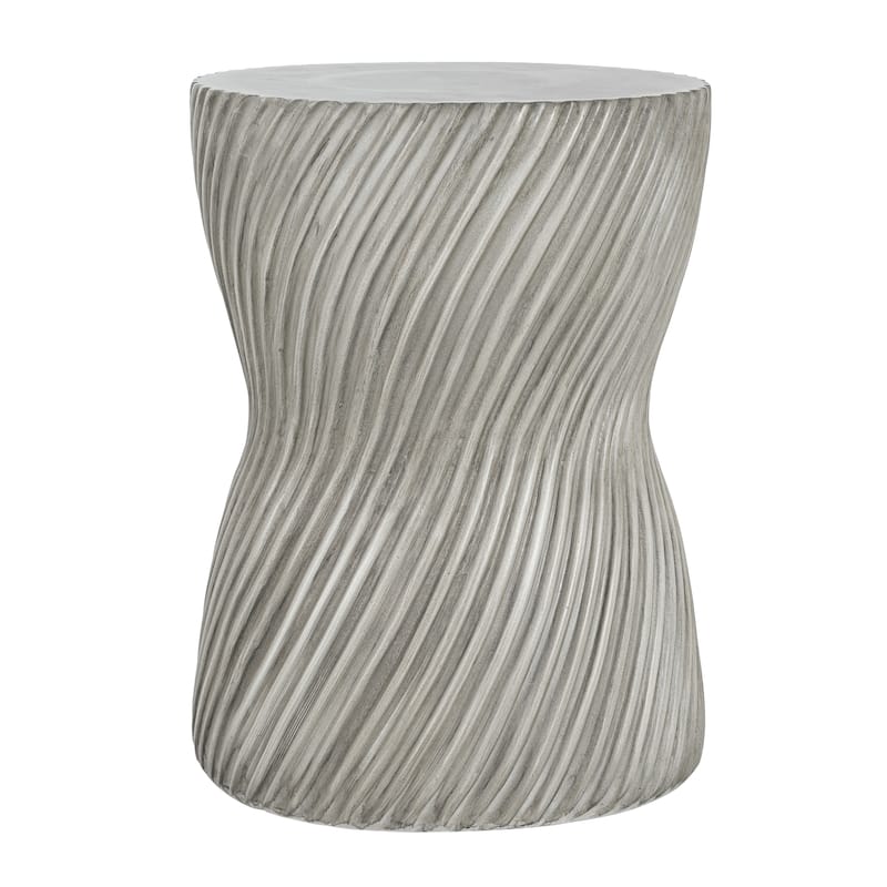 Christopher Knight Home - 13.75" Contemporary MGO Concrete Accent Side Table, Spiral Hourglass Design - Grey