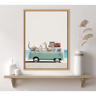 Kate and Laurel Sylvie Summer Animal Adventures Framed Canvas by July Art Prints