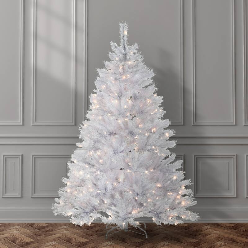 National Tree Company 6 ft. Winchester White Pine Tree with Clear Lights - 6 Foot - 6 Foot - White