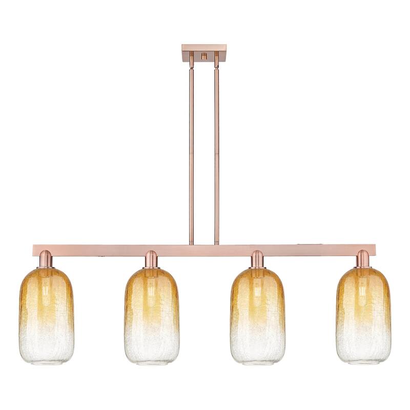 Innovations Lighting 716-4I-16-48 Brookhaven Cloche Linear Brookhaven - Antique Copper / Amber