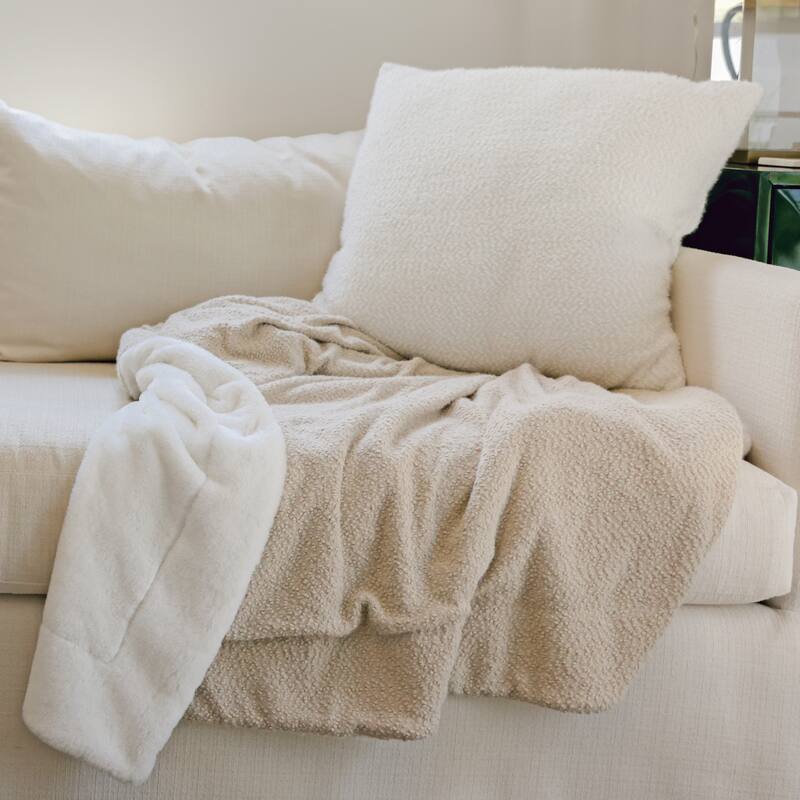 Jennifer Adams Chunky Boucle Throw Blanket - 50 x 60 - Oatmeal